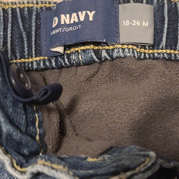 4 for $28 - Old Navy 18-24m Blue Jeans (Gray Fleece Lined) - Picture 3 of 4